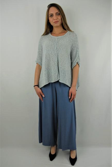 PANTALON FLOU POISSONS BLANCS