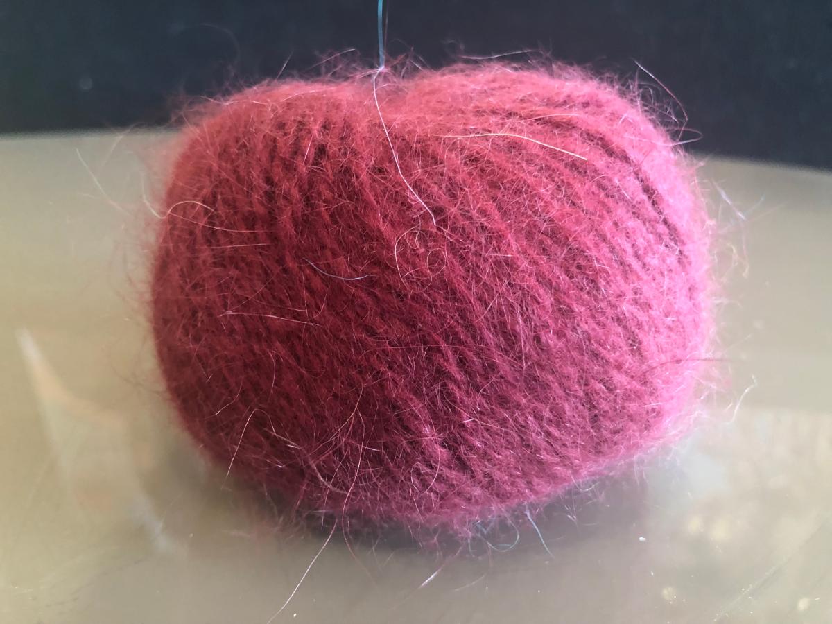 Cache-cœur En Angora Fushia à Motif Cœur - Taille XL, Fait Main France 2022, Neuf