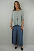 PANTALON FLOU POISSONS BLANCS